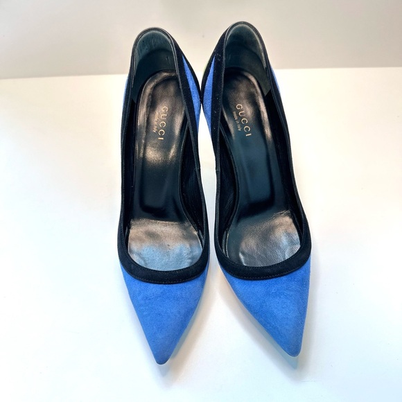Gucci Tricolor Suede Pointed Toe Pumps – Size 36.5 - Picture 4 of 9